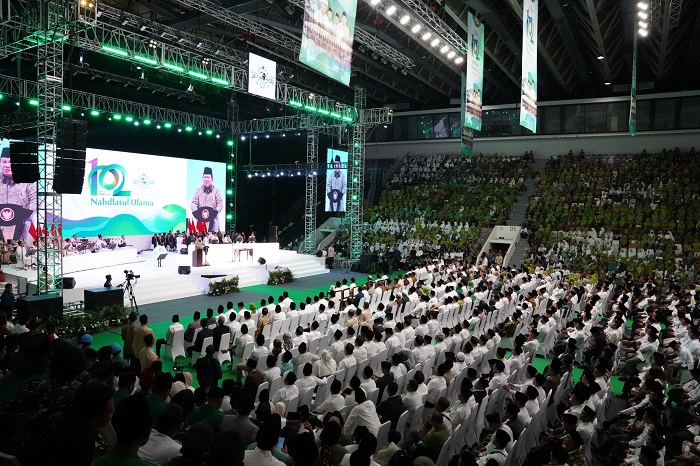 Acara 102 Tahun Nahdlatul Ulama bertajuk “Bekerja Bersama Umat untuk Indonesia Maslahat” di Istora Senayan. (Dok. Tim Media Prabowo)

