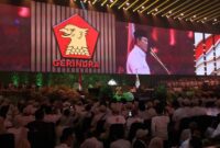 Acara peringatan HUT ke-17 Partai Gerindra yang digelar di Sentul International Convention Center (SICC), Sentul, Bogor. (Dok. Tim Media Prabowo)

