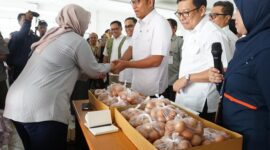 Wakil Menteri Pertanian (Wamentan) Sudaryono saat memantau Operasi Pasar Pangan Murah di Kantor Pos Cibinong, Kabupaten Bogor, Jawa Barat. (Dok. Kementan)