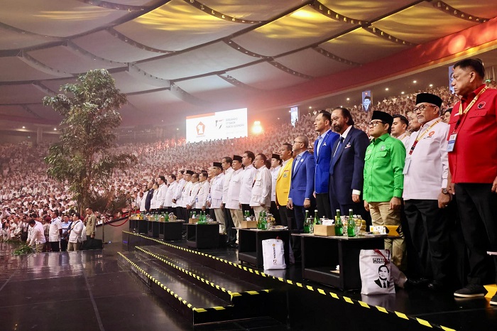 Acara peringatan HUT ke-17 Partai Gerindra yang digelar di Sentul International Convention Center (SICC), Sentul, Bogor. (Facebook.com @Prabowo Subianto)

